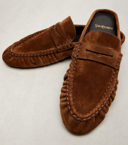 Mules Le Loafer en daim - Saint Laurent - Modalova