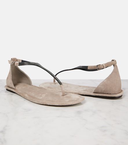 Tongs Monili en daim - Brunello Cucinelli - Modalova
