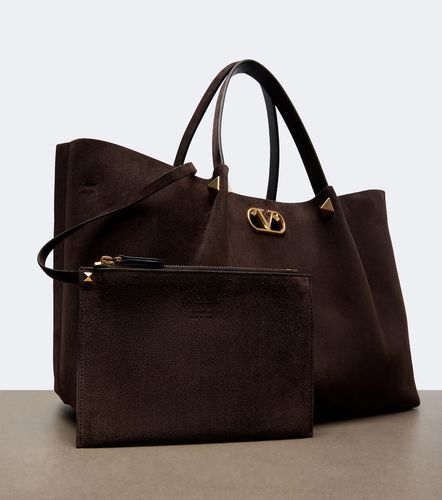 Cabas VLogo Signature Large en daim - Valentino Garavani - Modalova