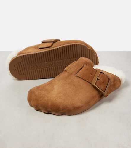 Mules Sunday en daim à doublure en peau lainée - Balenciaga - Modalova