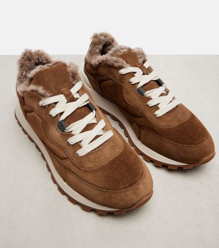 Baskets Runner Monili en daim et toile - Brunello Cucinelli - Modalova