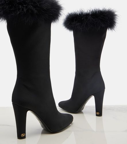 Bottes Hotty en satin à plumes - Valentino Garavani - Modalova
