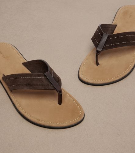 Tongs Beach en daim à finitions en cuir - The Row - Modalova