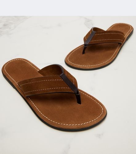 Tongs Beach en daim à finitions en cuir - The Row - Modalova