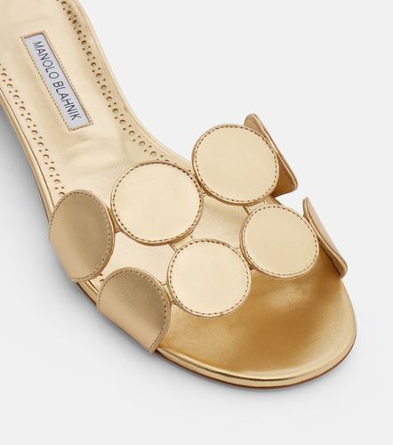Mules Haribalmuflat en cuir métallisé - Manolo Blahnik - Modalova