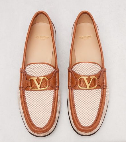 Mocassins VLogo en toile et cuir - Valentino Garavani - Modalova