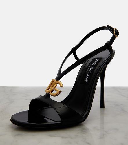 Sandales slingback DG en cuir verni - Dolce&Gabbana - Modalova