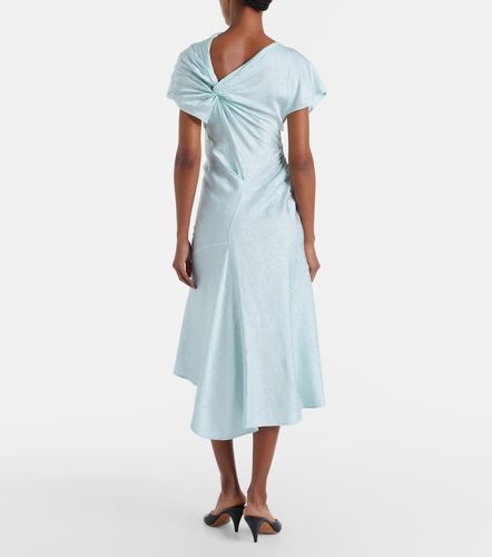 Robe midi asymétrique à fleurs - Victoria Beckham - Modalova