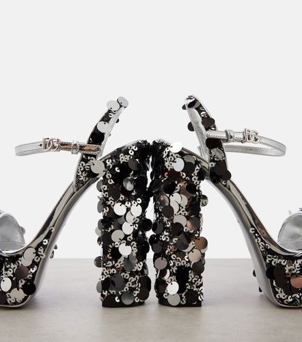 Sandales en cuir synthétique à sequins - Dolce&Gabbana - Modalova