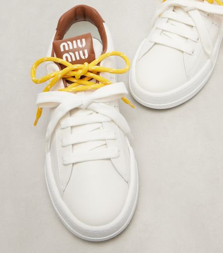 Miu Miu Baskets en cuir à logo - Miu Miu - Modalova
