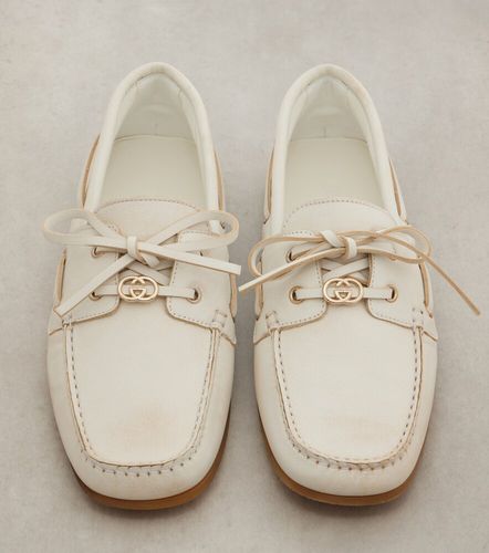 Chaussures bateau Interlocking G en cuir - Gucci - Modalova