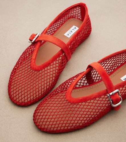 Alaïa Ballerines en résille et daim - Alaia - Modalova