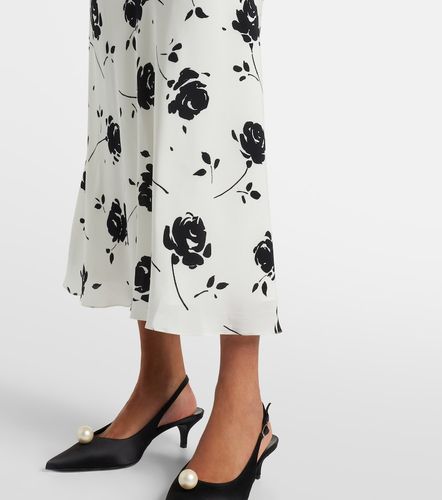 Robe midi en soie à fleurs - Alessandra Rich - Modalova