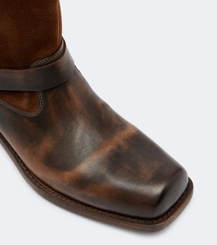 Bottes Biker en cuir et daim - Golden Goose - Modalova
