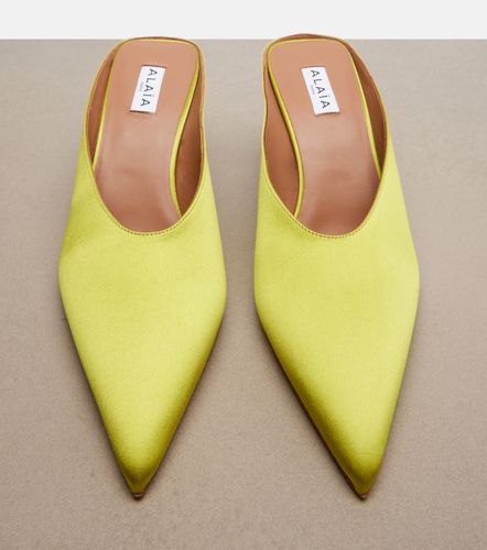 Alaïa Mules compensées Cube en satin - Alaia - Modalova