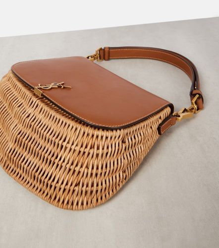 Sac Voltaire en cuir et osier - Saint Laurent - Modalova