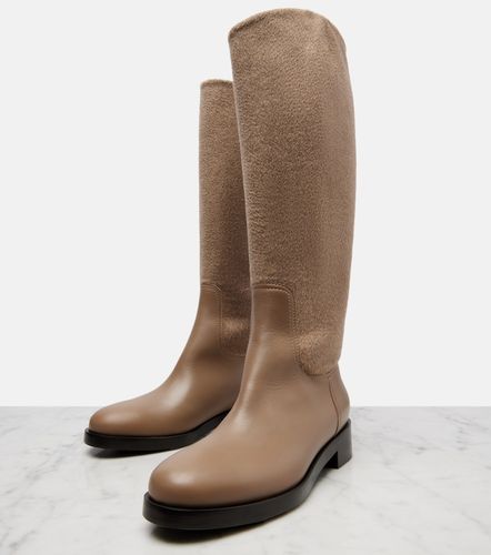 Bottes en cachemire et cuir - Max Mara - Modalova