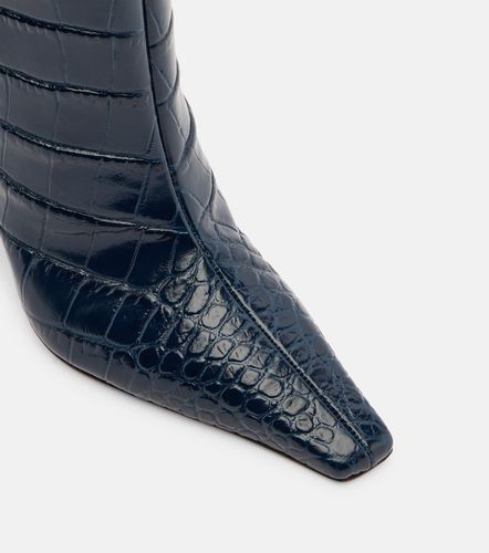 Bottes Mona en cuir façon croco - Amina Muaddi - Modalova