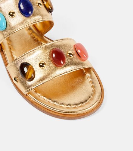 Mules Shanti en cuir métallisé à ornements - Gianvito Rossi - Modalova