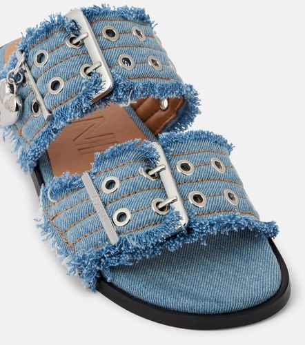 Ganni Mules en jean à franges - Ganni - Modalova