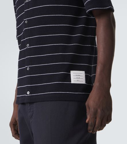 Polo rayé en coton et lin - Thom Browne - Modalova