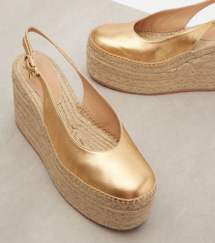 Espadrilles à plateforme en cuir métallisé - Gianvito Rossi - Modalova