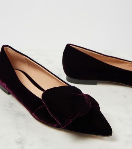 Ballerines en velours à nœud - Gianvito Rossi - Modalova