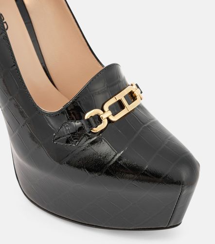 Escarpins à plateforme en cuir verni façon croco - Tom Ford - Modalova
