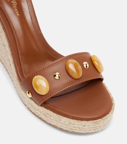 Espadrilles compensées en cuir à ornements - Gianvito Rossi - Modalova