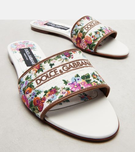 Mules en cuir à fleurs - Dolce&Gabbana - Modalova