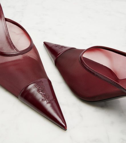 Mules Renée en cuir et mesh - Saint Laurent - Modalova