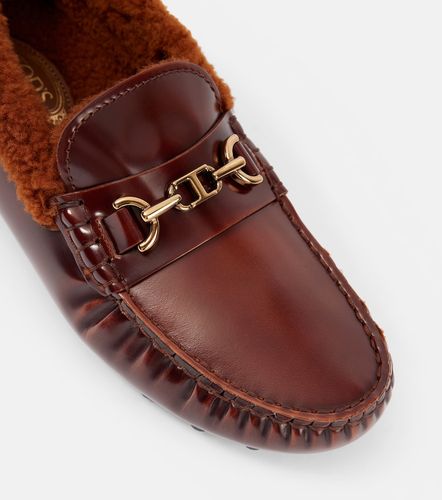 Mocassins en cuir à finitions en peau lainée - Tod's - Modalova