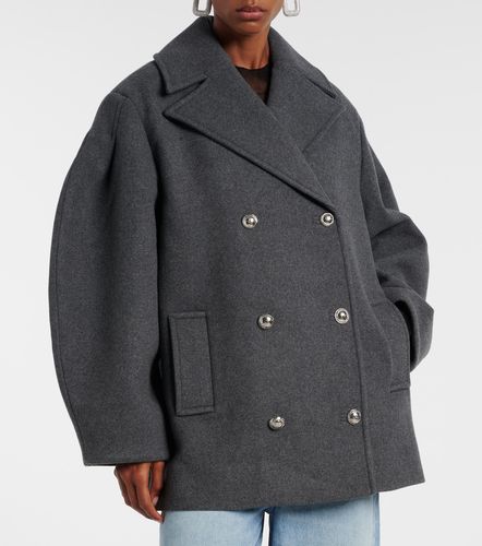 Caban oversize en laine mélangée - Ganni - Modalova