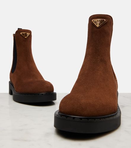 Bottines Chelsea Chocolate en daim - Prada - Modalova