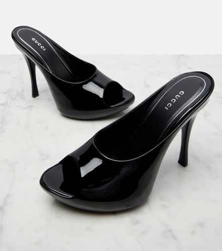Mules à plateau Viv en cuir verni - Gucci - Modalova