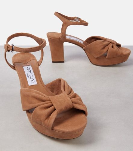 Sandales Heloise 80 à plateau en daim - Jimmy Choo - Modalova