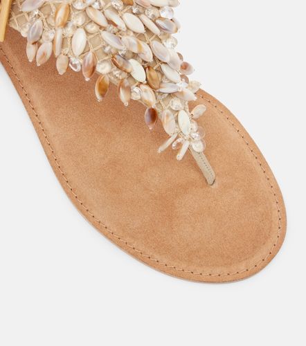 Sandales tongs en daim à ornements - Balmain - Modalova