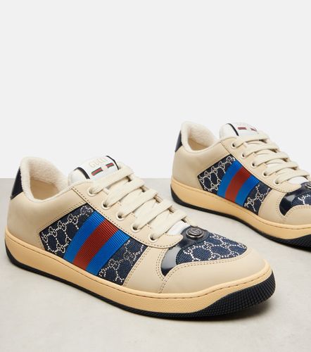 Baskets Screener GG en denim et en cuir - Gucci - Modalova