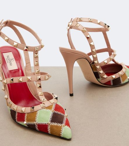 Escarpins Rockstud en daim patchwork - Valentino Garavani - Modalova