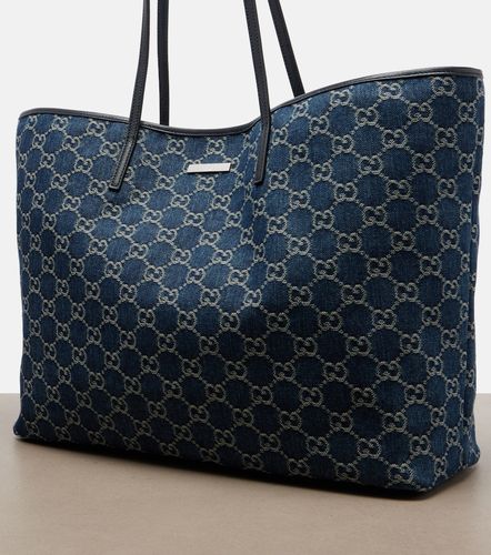Cabas Essence Large en denim à finitions en cuir - Gucci - Modalova