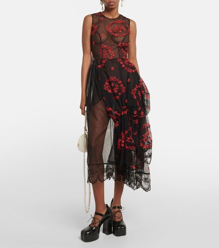Robe midi en tulle à broderies - Simone Rocha - Modalova