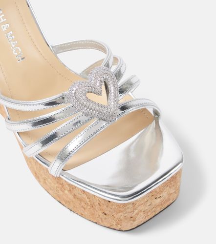 Sandales compensées Double Heart en cuir métallisé - Mach & Mach - Modalova