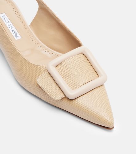 Ballerines slingback Maylura en cuir embossé - Manolo Blahnik - Modalova
