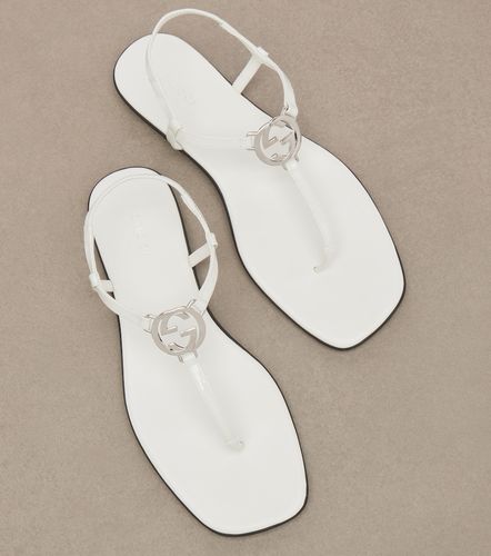 Sandales Interlocking G en cuir verni - Gucci - Modalova