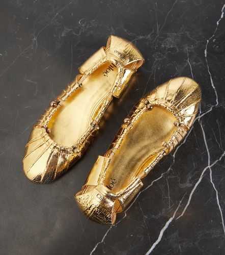 Chloé Ballerines Luna en cuir métallisé - Chloe - Modalova