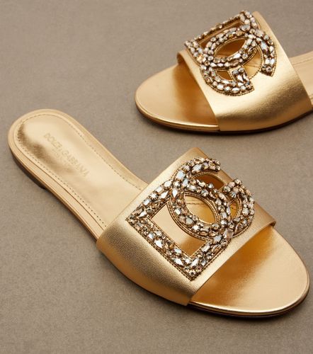 Mules DG en cuir à ornements - Dolce&Gabbana - Modalova