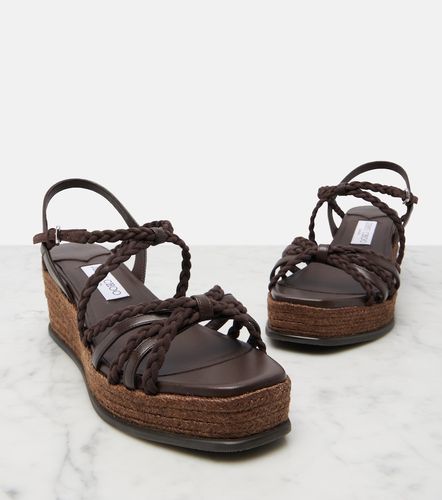 Espadrilles compensées Nyra en cuir et daim - Jimmy Choo - Modalova