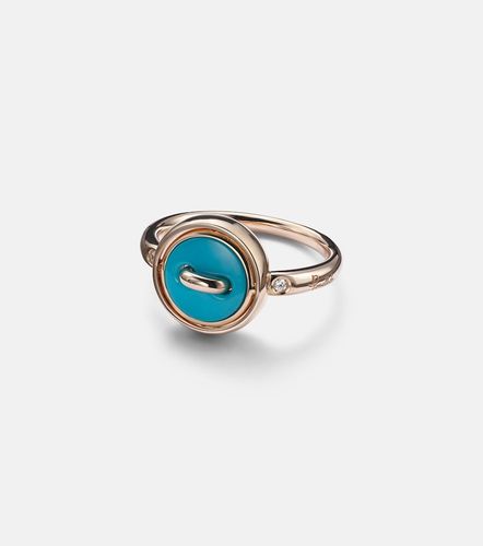 Bague Pom Pom Dot en or rose 18 ct, turquoise et diamants - Pomellato - Modalova