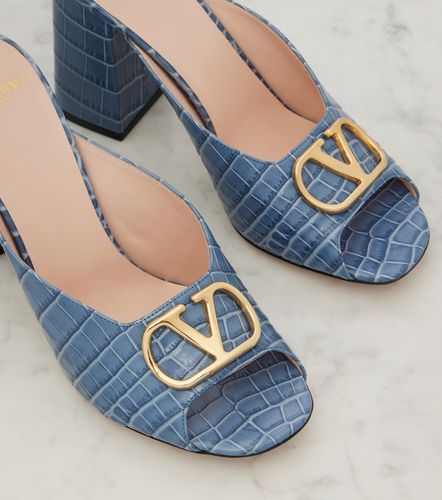 Mules VLogo en cuir façon croco - Valentino Garavani - Modalova