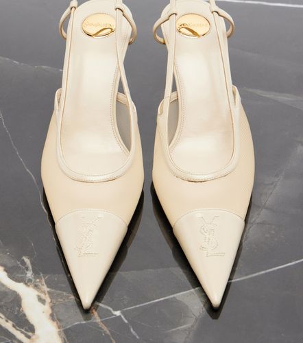 Escarpins slingback Renée en cuir et mesh - Saint Laurent - Modalova